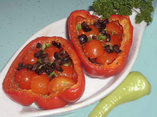Provencal Tomato Stuffed Peppers recipe - 91 calories