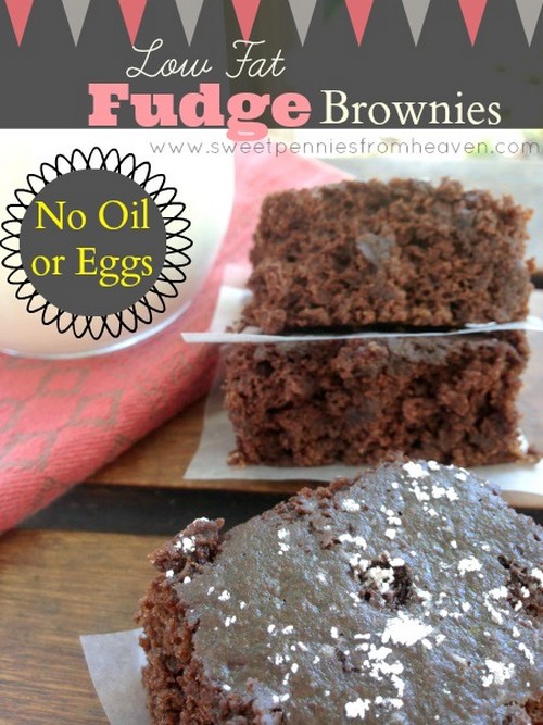 Low Fat Fudge Brownie Recipe with No Oil or Eggs recipe photo